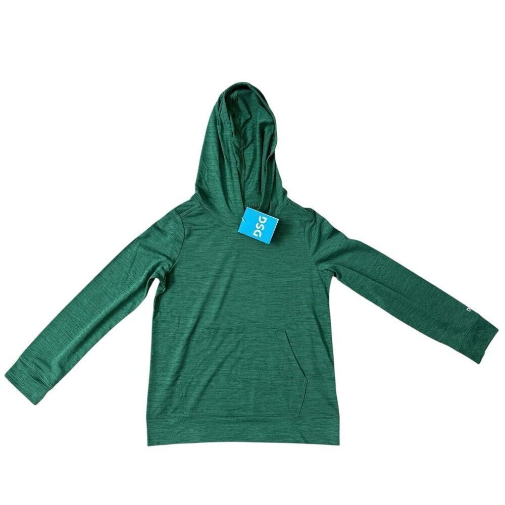 DSG boys moisture wicking hoodie deep green Heather size XS 6/7 NWT
